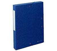 Exacompta - 50812E - 10 archivadores con gomas Scotten - cartulina gofrada brillante 600g/m2 - lomo 4 cm - dimensiones 25 x 33 cm - para documentos A4 - color azul - se entrega montado