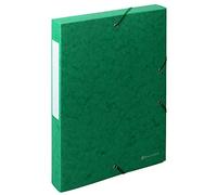 Exacompta - 50813E - 10 archivadores con gomas Scotten - en cartulina gofrada brillante 600g/m2 - lomo 4 cm - dimensiones 25 x 33 cm - para documentos A4 - color verde - se entregan montados