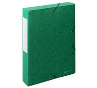 Exacompta - 50913E - 10 archivadores con gomas Scotten - en cartulina gofrada brillante 600g/m2 - lomo 6 cm - dimensiones 25 x 33 cm - para documentos A4 - color verde - se entregan montados