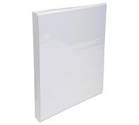 Exacompta, 51021E, Carpeta con 2 anillas en "D", 3 bolsillos exteriores personalizables, A5, Blanco