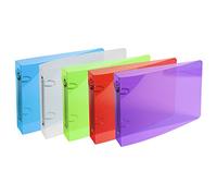 Exacompta, 51099E, Carpeta con anillas, para Fichas Bristol, tamaño de archivo: 125x200 y 148x210 mm, 2 Anillas 25mm Polipropileno transparente, Color aleatorio