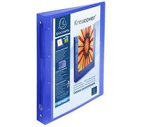 Exacompta 51562E - Carpeta 4 anillas 30 mm polipropileno chromaline 10/10º krea cover, A4 maxi, azul transparente