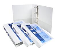 Exacompta - 51840E - Caja de 10 carpetas personalizables rígidas opacas con 3 bolsillos - 4 anillas en D de 15 mm - Dimensiones externas: 32 x 27,3 cm - Formato para archivo A4 Maxi - Color: blanco