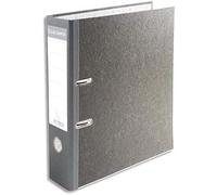 Exacompta - 52070E - 1 Archivador de palanca papel jaspeado gris - con perforador - lomo 70 mm - mecánica 75 mm - Dimensiones externas: 32 x 29 x 7 cm - FT para archivo A4 - Color gris - lomo gris