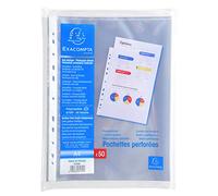 Exacompta Fundas 5250E Bolsa de 50 fundas con multitaladros A4
