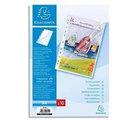 Exacompta 5310E - Bolsa de 10 fundas con multitaladros y apertura lateral completa, A4