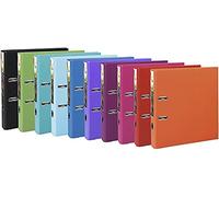 Exacompta - 53244E - Caja de 10 archivadores de palanca A4 MAXI Prem'Touch - Lomo 50 mm - Mecánico 55 mm - Dimensiones externas: 32 x 30 x 5 cm - Formato a archivo: A4 maxi - 10 colores surtidos