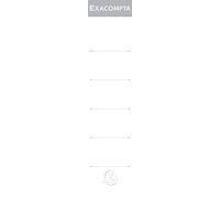 Exacompta - 535E - Pack de 10 etiquetas de cartón para archivadores de palanca - lomo de 5 cm - Dimensiones etiqueta: ancho 4,5 x grosor 0,4 x alto 18,5 cm - color blanco