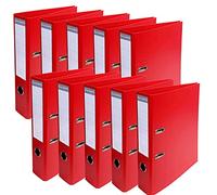 Exacompta - 53745E - Caja de 10 archivadores de palanca Prem'Touch A4 - Lomo 70 mm - Mecánico 75 mm - Dimensiones externas: 32 x 29 x 7 cm - Formato para archivo A4 - Color: Rojo