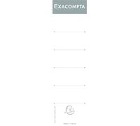Exacompta - 5378E - Pack de 10 etiquetas autoadhesivas para archivadores de palanca - Lomo 70 mm - Dimensiones etiqueta: ancho 5,3 x grosor 0,4 x Alto 24,3 cm - Color blanco