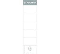 Exacompta - 537E - Pack de 10 etiquetas de cartón para archivadores de palanca - lomo de 7 cm - Dimensiones de la etiqueta: ancho 5,3 x grosor 0,4 x Alto 18,5 cm - color blanco