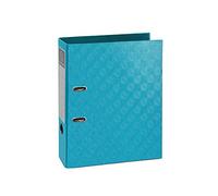 Exacompta 53827E Prem Touch 1928 - Archivador con palanca (lomo de 7 cm, 32 x 30 cm, tapa de papel recubierto con película en relieve), color turquesa