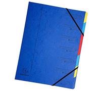 Exacompta 54072E - Clasificador grapado con gomas 7 compartimentos, azul