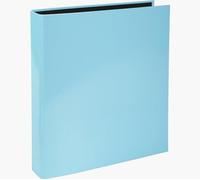 Exacompta, 54568E, Carpeta con 2 anillas formato "D" 25 mm, 4 cm lomo, Archivo: A4, Tapa de cartón forrado papel recubierto e interior negro, Azul pastel