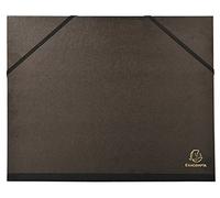 Exacompta - 547100E - 1 tablero de dibujo kraft negro barnizado - con gomas - lona trasera y esquinas - guardas negras - dimensiones 26 x 33 cm - formatos para archivo A4 y 240 x 320 mm - color negro