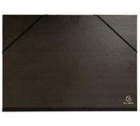 Exacompta - 548015E - 1 tablero de dibujo kraft negro barnizado - con gomas y 3 solapas - fondo y esquinas de lona - dimensiones 32 x 45 cm - formato para archivo A3 (297 x 420 mm) - color negro