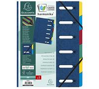 Exacompta 55062E - Clasificador harmonika con ventanas con gomas, 6 compartimentos, azul