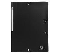 Exacompta - 55081E - 1 Carpeta con gomas 3 Solapas PP OPAK - A4 - Negro