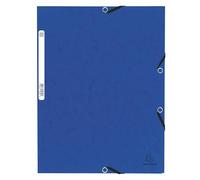Exacompta 55302E - Carpeta con gomas 3 solapas cartulina lustrada, A4, color azul, Juego de 10