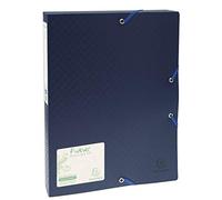 Exacompta - 553572E - 8 Cajas de archivo Forever con gomas - en polipropileno reciclado - lomo 4 cm - dimensiones 25 x 33 cm - para formato A4 - color azul - se entrega montada