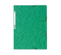Exacompta - 55503E - Caja de 25 subcarpetas con gomas elásticas - bolsillos con 3 solapas - en cartulina brillo 400 g/m2 - dimensiones 24 x 32 cm para documentos en formato A4 - color verde