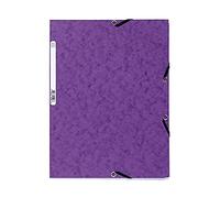 Exacompta - 55508E - Caja de 25 subcarpetas 3 solapas elásticas cartulina brillo 400g/m2 - A4 - Violeta