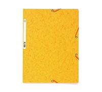 Exacompta - 55509E - Caja de 25 subcarpetas con gomas elásticas - bolsillos con 3 solapas - en cartulina brillo 400 g/m2 - dimensiones 24 x 32 cm para documentos en formato A4 - color amarillo