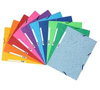 Exacompta 55510E - Carpetas con gomas y 3 solapas de cartulina lustrada, A4, 10 unidades, colores surtidos