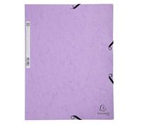 Exacompta 55535E Aquarel - Carpeta con gomas elásticas (3 solapas en cartulina satinada, 400 g/m2), color morado