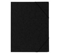 Exacompta 555411E - Lote de 5 Carpetas elásticas sin solapas, con impresión de líneas en la portada, para identificación de carpetas en cartulina lustrada, 355 g/m2, color negro