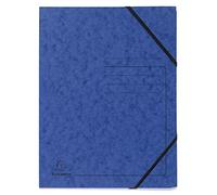 Exacompta 555412E - Lote de 5 Carpetas elásticas sin solapas, con impresión de líneas en la portada, para identificación de carpetas en cartulina lustrada, 355 g/m2, color azul