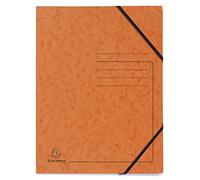 Exacompta Carpetas elásticas 555414E - Lote 5 sin solapas, cartulina lustrada 355 g/m², naranja