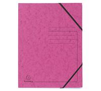 Exacompta 555420E - Lote de 5 Carpetas elásticas sin solapas, cartulina brillante 355gm2 para archivar documentos A4, color rosa
