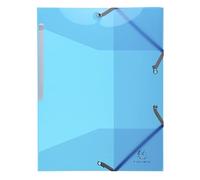 Exacompta 55672E, banda elástica, 3 solapas, 24 x 32 cm ideal para el transporte seguro de su documento Décopatchn en formato A4) 1 pieza de color azul claro