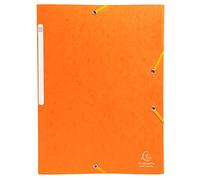 Exacompta 55758E - Pack de 10 carpetas con goma, A4, color naranja