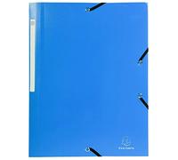 Exacompta 55802E - Carpetas con 3 Aletas y Cierre de Goma, DIN A4, color azul, 1 x 10 carpetas