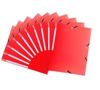 Exacompta 55805E - Carpetas con 3 solapas con goma elástica (polipropileno, color rojo, pack de 10