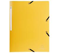 Exacompta 55809e - Carpetas con 3 solapas con goma elástica (polipropileno, amarillo, pack de 10