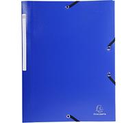 Exacompta 55812e - Carpetas con 3 solapas con goma elástica (polipropileno), color azul oscuro, pack de 10