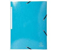Exacompta - 55827E - Caja de 25 subcarpetas elásticas Iderama - Capacidad Maxi 3 bolsillos con tapeta - en cartulina plastificada brillo 425 g/m2 - tamaño 24 x 32 cm para formato A4 - color azul claro