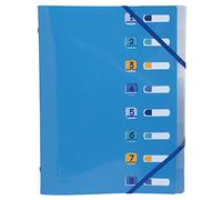 Exacompta - 56110E - 1 clasificador de 8 compartimentos de polipropileno reciclado BeeBlue - A4 - colores aleatorios