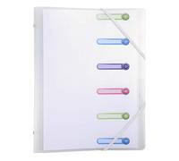 Exacompta - 56177E - 1 clasificador Chromaline - 3 solapas - con gomas y ventanas troqueladas - tapa e interior en PP - 6 compartimentos - dim 25x32cm - para A4 - incoloro