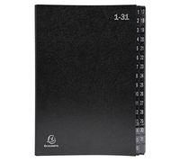 Exacompta Carpeta Pult Ordonator 57032e A4 – 32 compartimentos – cartón negro 24 x 34 cm