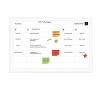 Exacompta - 57170E - 1 Pizarra Magnética, Planificación de la Organización del Equipo - Borrado en Seco - Imanes Regrabables Suministrados - Formato 90 x 59 cm - Color Blanco