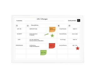 Exacompta - 57170E - 1 Pizarra Magnética, Planificación de la Organización del Equipo - Borrado en Seco - Imanes Regrabables Suministrados - Formato 90 x 59 cm - Color Blanco