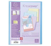 Exacompta - 5809E - 1 Protector de documentos de bolsillo Kreacover Pastel - 20bolsillos de cristal liso - 40vistas - para fotos - tamaño 12,5x16,5cm -polipropileno semirrígido - 5 colores aleatorios