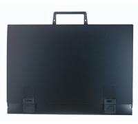 Exacompta - 59200E - 1 estuche de artes gráficas con asa - en polipropileno rígido 12/10 - cierre con pliegues negros - tamaño 38 x 53 cm - tamaño para archivo 1/2 Pasa - fondo 26 mm - color negro