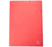 Exacompta, 59503E, Carpeta con goma, A3 (32 x 44 cm), Cartulina lustrada, Rojo