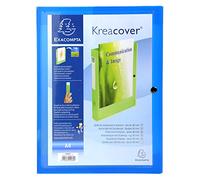 Exacompta - 59988E - 5 archivadores con cierre a presión Kreacover - personalizables por 1 cara - de polipropileno translúcido - lomo 4 cm - tamaño 25x33 cm - para A4 - incoloro