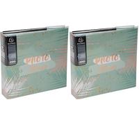 Exacompta - 62222E - Álbum de Fotos de Bolsillo Pastel Tropic - 200 Fotos 10 x 15 cm - 100 Páginas - Formato 22,5 x 22,3 cm - Álbumes Impresos con Marcado Rosa en la Portada (Paquete de 2)
